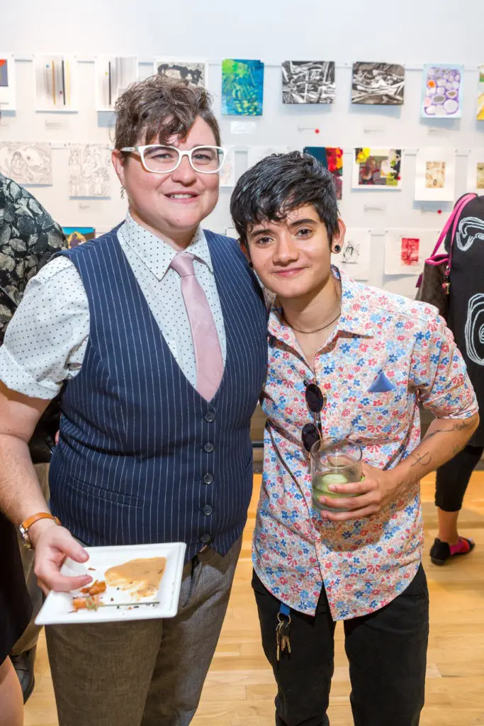 Moe Penders, Stephanie Gonzalez  at DiverseWorks' Luck of the Draw. (Photo by Alex Barber)