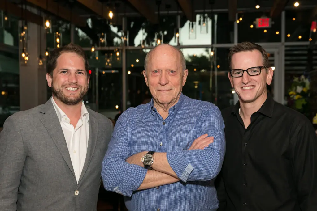 Nick Scurfield, Legacy Restaurant Group owner Niel Morgan, Legacy CEO Jonathan Horowitz at the Original Ninfa's Uptown grand opening.  (Photo by Emily Jaschke)