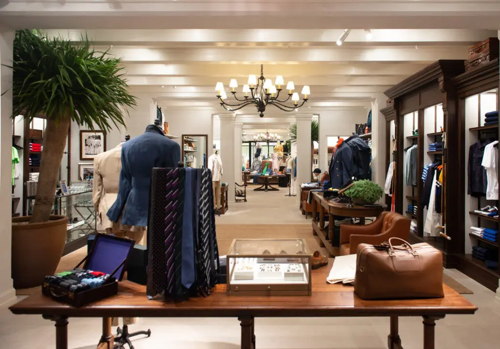 The men's and women's departments at the new Ralph Lauren open to one another. (Photo by Emile C. Browne)