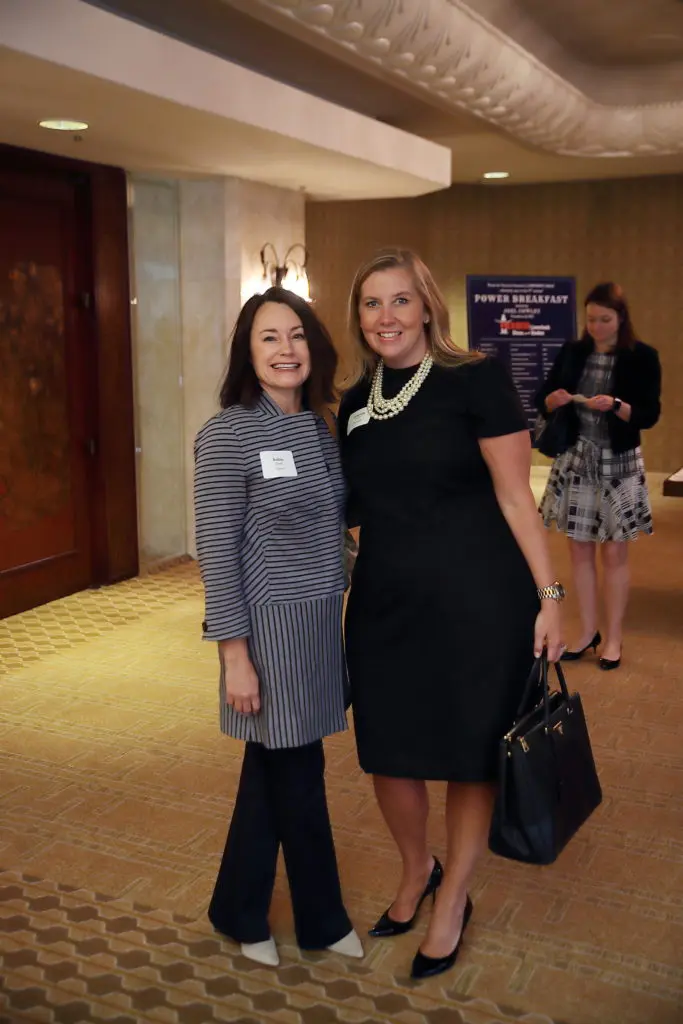 Robin Lynch, Amanda Polich at Dress for Success Houston Corporate Guild Power Breakfast. (Photo by Quy Tran)