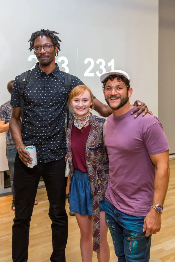 Ronald L. Jones, Calley Powell, Gabriel Prusmack at DiverseWorks' Luck of the Draw. (Photo by Alex Barber)