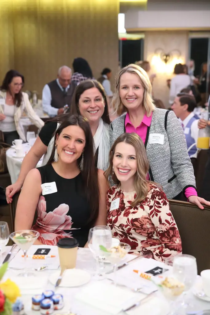Brooke Foster, Michaela VanSchalkwyk, Brooke Foster, Britta Parker at Dress for Success Houston Corporate Guild Power Breakfast. (Photo by Quy Tran)