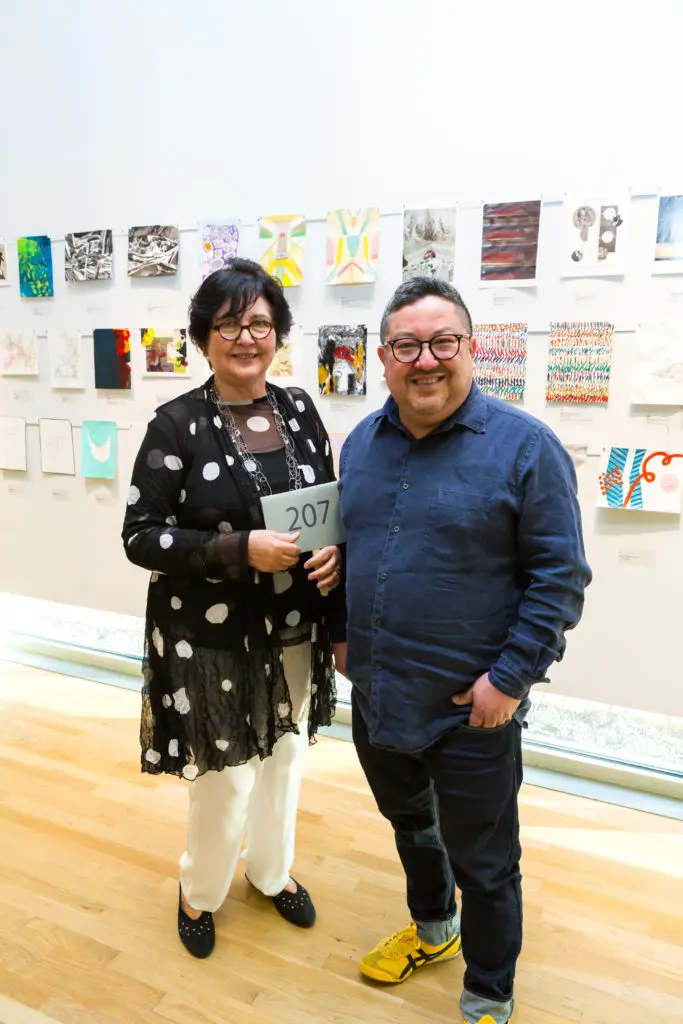 Surpik Angelini, Gerardo Rosales  at DiverseWorks' Luck of the Draw. (Photo by Alex Barber)