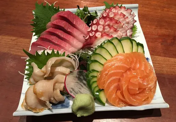 The dishes at Sushi Sake are colorful works of art.