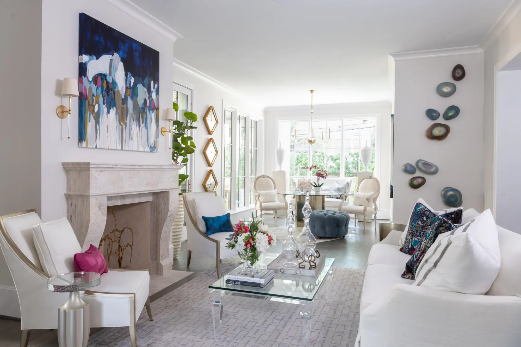 Kara Wuellner of The Design Firm created the family room.  (Photo by Michael Hunter Photography)
