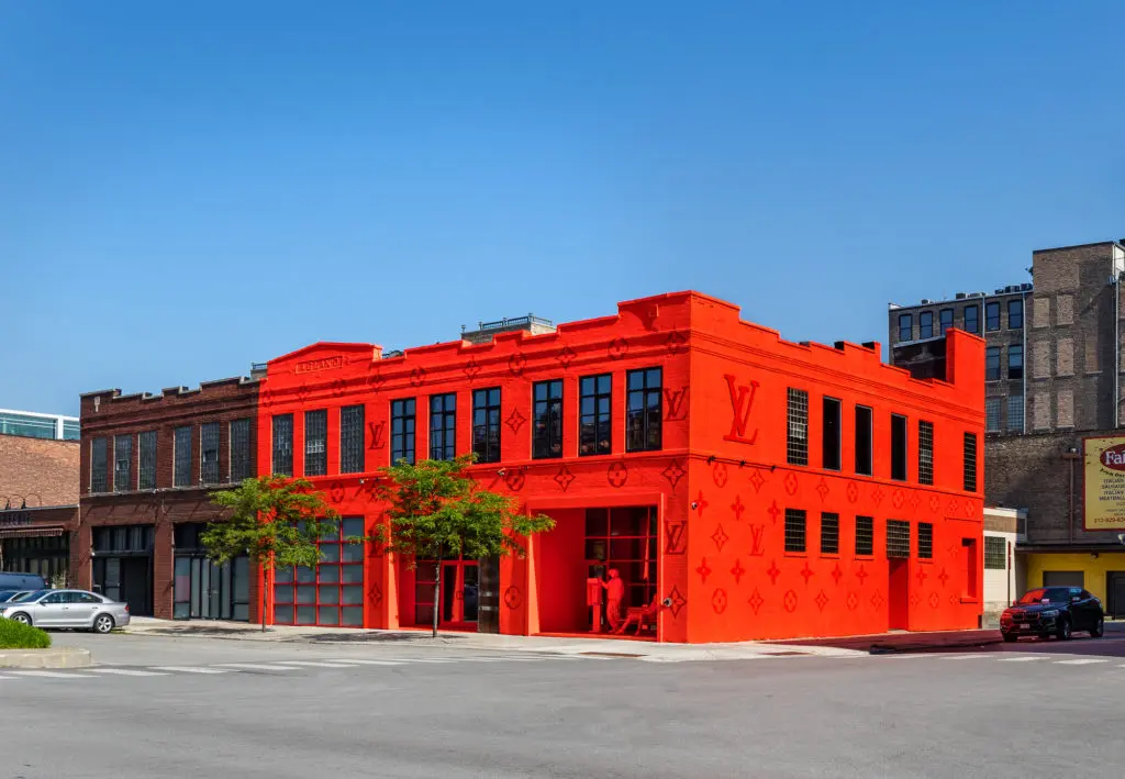 Louis Vuitton's neon orange Chicago pop-up is certainly attention grabbing. (Courtesy Louis Vuitton)