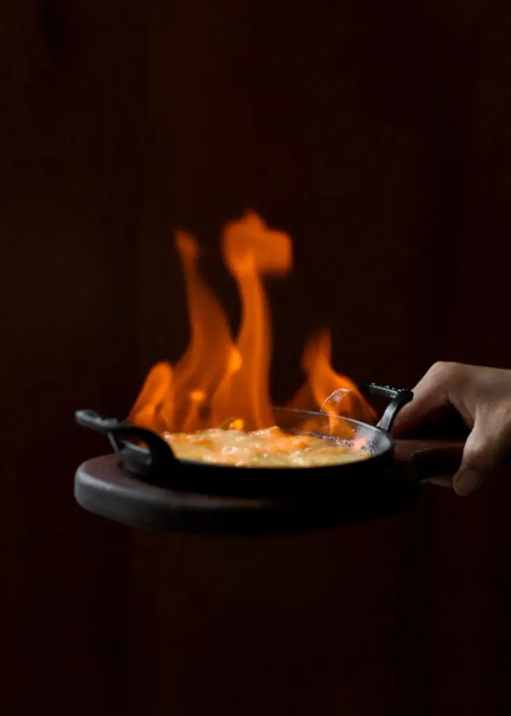 Ouzo Bay does legit Greek food right, like saganaki. 