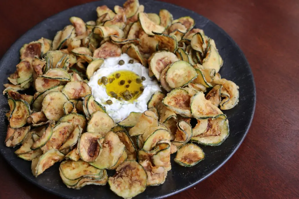 Zucchini chips are quite the app. 