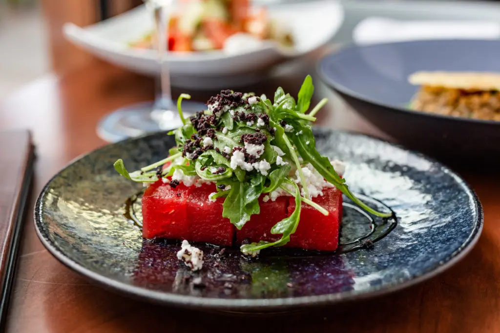 Watermelon salad at Ouzo Bay (Photo by Kirsten Gilliam)
