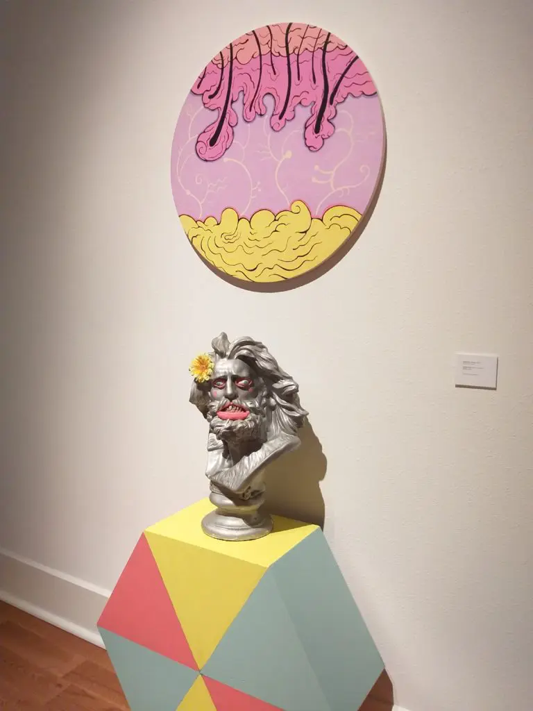 Chuck & George's "Epidermis Tondo," 2019, at Galveston Arts Center. (Photo by CDA)