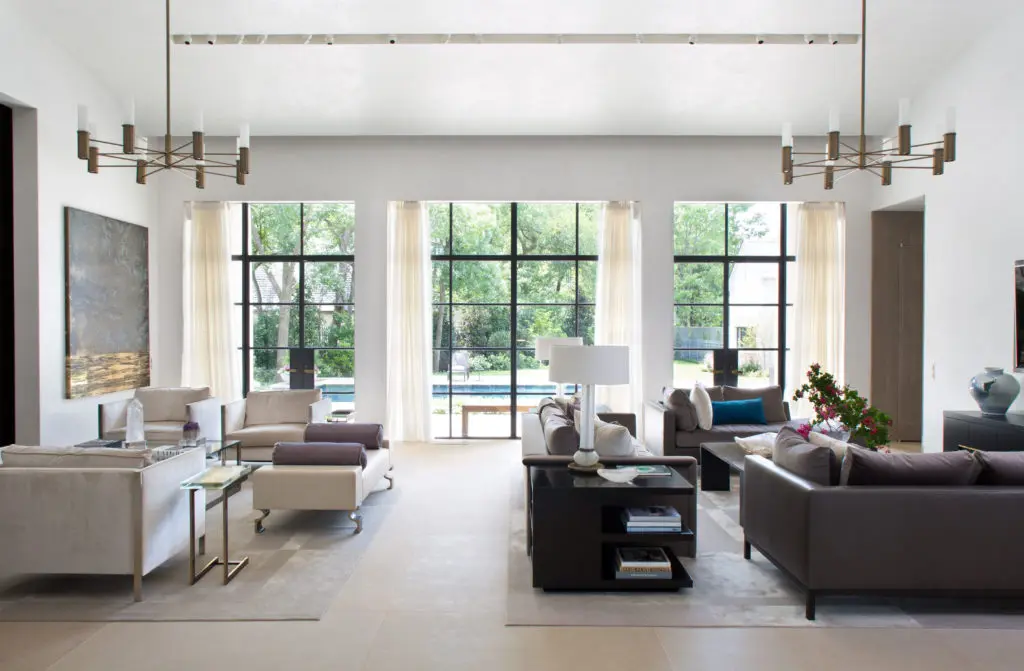 Blackened steel windows and doors throughout the house were custom made by Critall, a 170-year-old company in England. (Photo by Emily Minton Redfield)