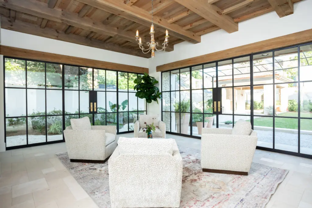 Steel and glass walls are a distinctive feature in the Mirador Builders home listed with Martha Turner Sotheby's International Realty. (Photo by Savannah Montgomery)