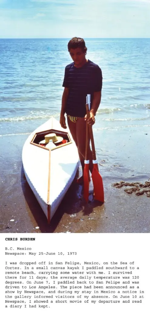 Chris Burden's "B.C. Mexico," 1973
