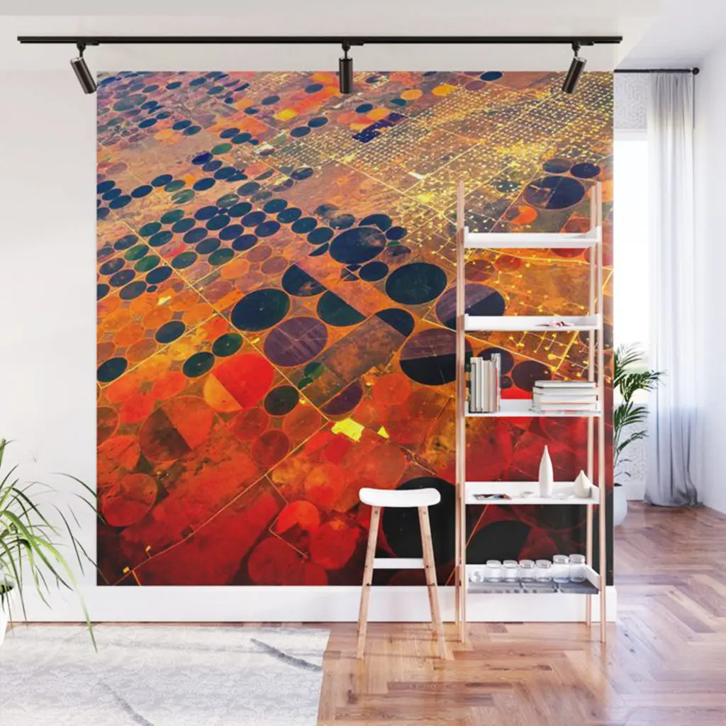Crop circles were first inspiration for a gown and now inspiration for this wall mural by David Peck. (Courtesy photo)