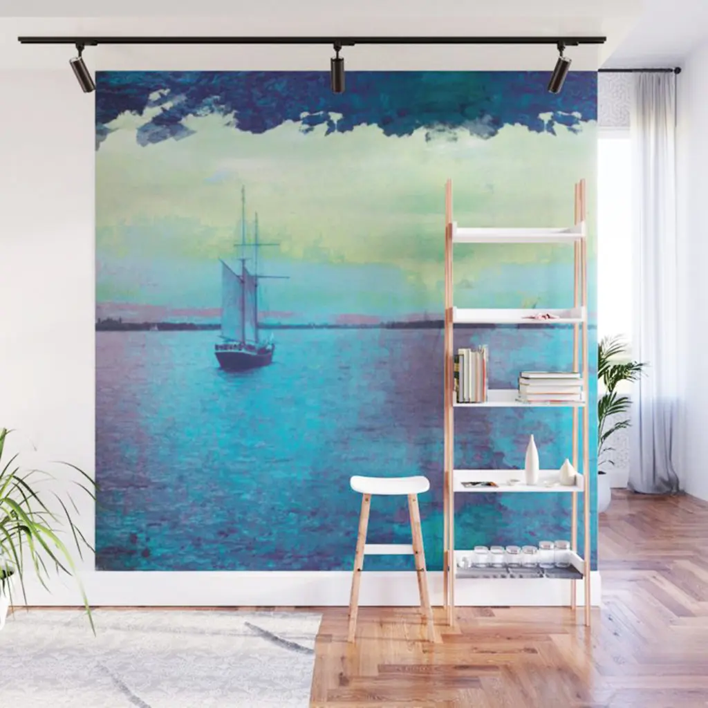 The New York harbor was David Peck's inspiration for this engaging wall mural. (Courtesy photo)
