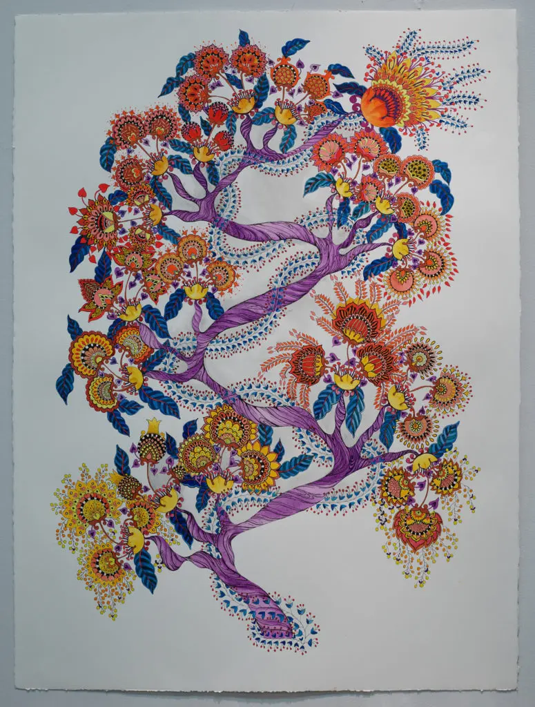 Abhidnya Ghuge's "Sunsets of the Wise," 2018, at Asia Society Texas Center (Courtesy the artist)