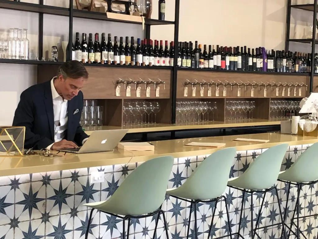 Bravery Chef Hall partner Shepard Ross at his Bravery Wine Bar. (Photo by Shelby Hodge)
