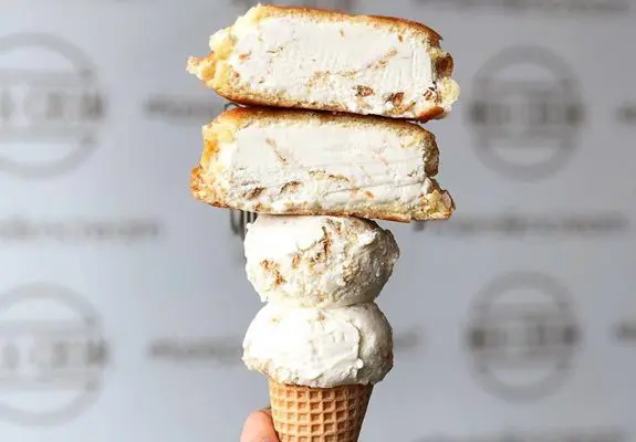 Go big or go home with a ice cream stuffed donuts at Milk & Cream.