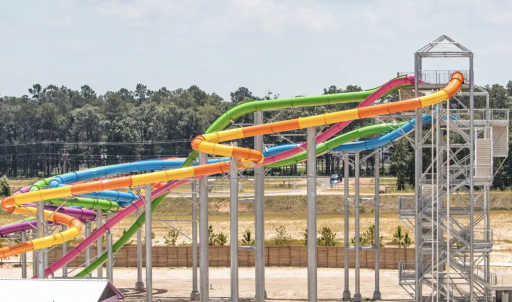It's not just slides at Big Rivers — think ropes courses and zip lines. 