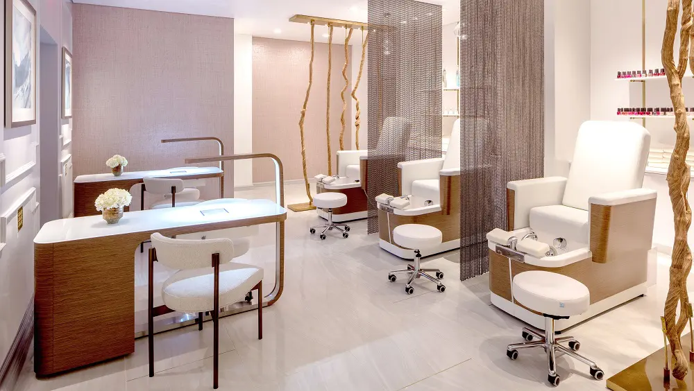 The well-appointed space for a man-acure and pedicure.