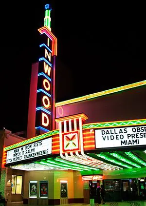 Inwood Theatre is an art deco theatre from the 40s. 