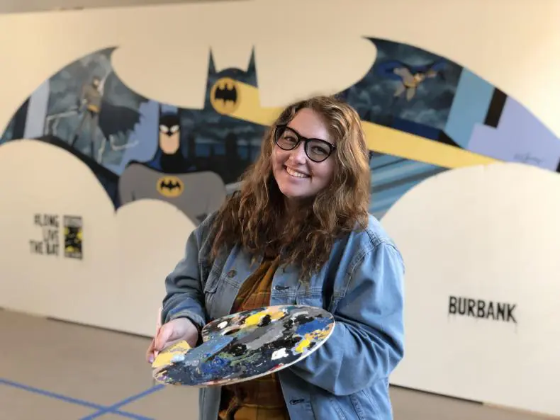Warner Bros. Studio's own Kat Sanders painted the lot's Batman mural.