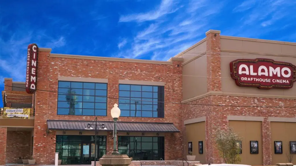 Alamo Drafthouse is a great movie theater for drinks, snacks, and experience.