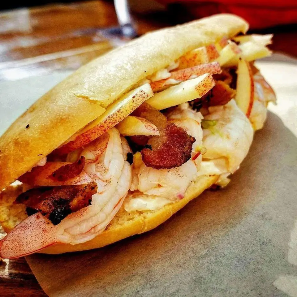 Plougman's Deli & Cafe makes the best prawn sandwiches. 