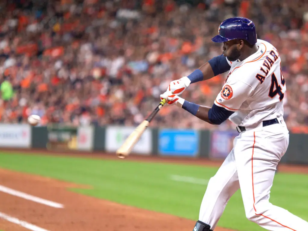 Yordan Alvarez knows how to wield a bat like few others.  (Photo by F. Carter Smith)