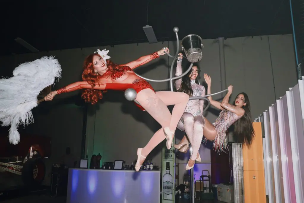 Aerial artists were among the entertainers. (Photo by Sean Bennett)