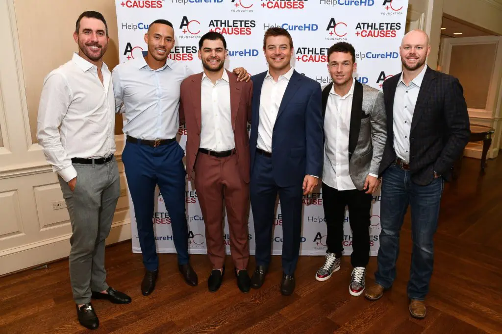 Justin Verlander, Carlos Correa, Lance McCullers, Joe Smith, Alex Bregman, Ryan Pressly (Dave Rossman Photo)
