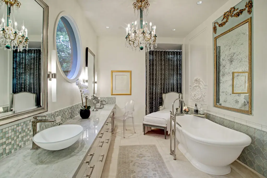A feminine touch in the master bath. (Photo by TK Images)