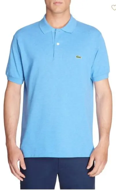 Lacoste blue knit polo, available at saksfifthavenue.com, $89.50.