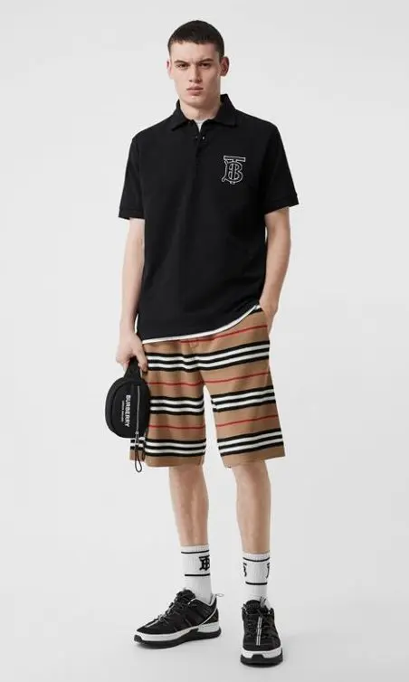 Burberry monogram motif cotton pique polo, available at Burberry boutiques and Burberry.com, $350. 