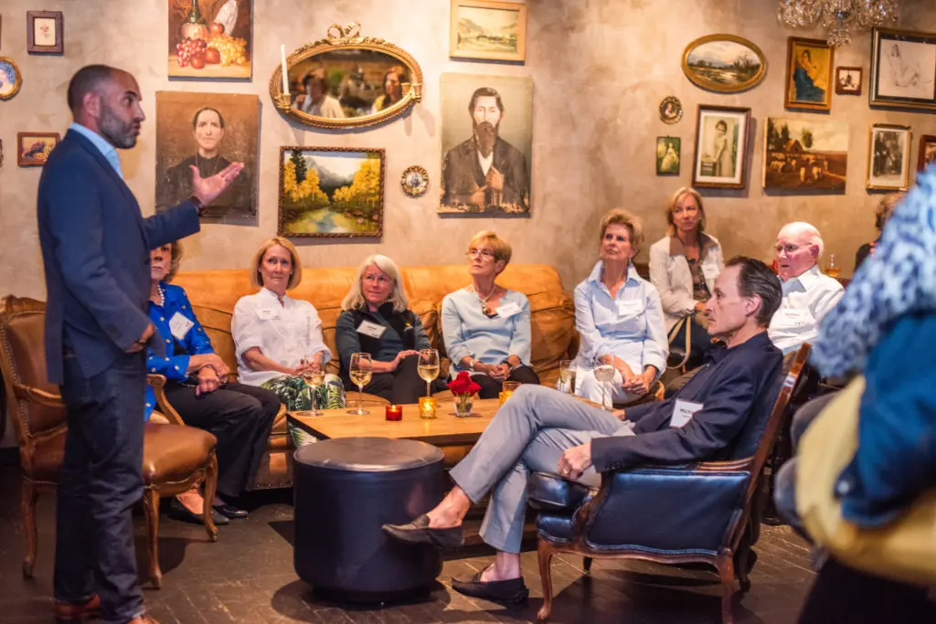 Joining the Aspen fundraising trail, YES Prep Public Schools CEO Mark DiBella addresses Houstonians on vacation in the high-roller, high-altitude retreat.