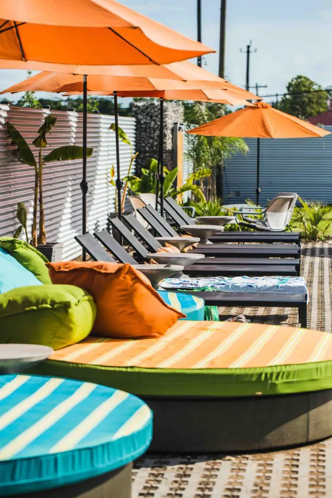 Umbrellas provide the perfect shade. 
