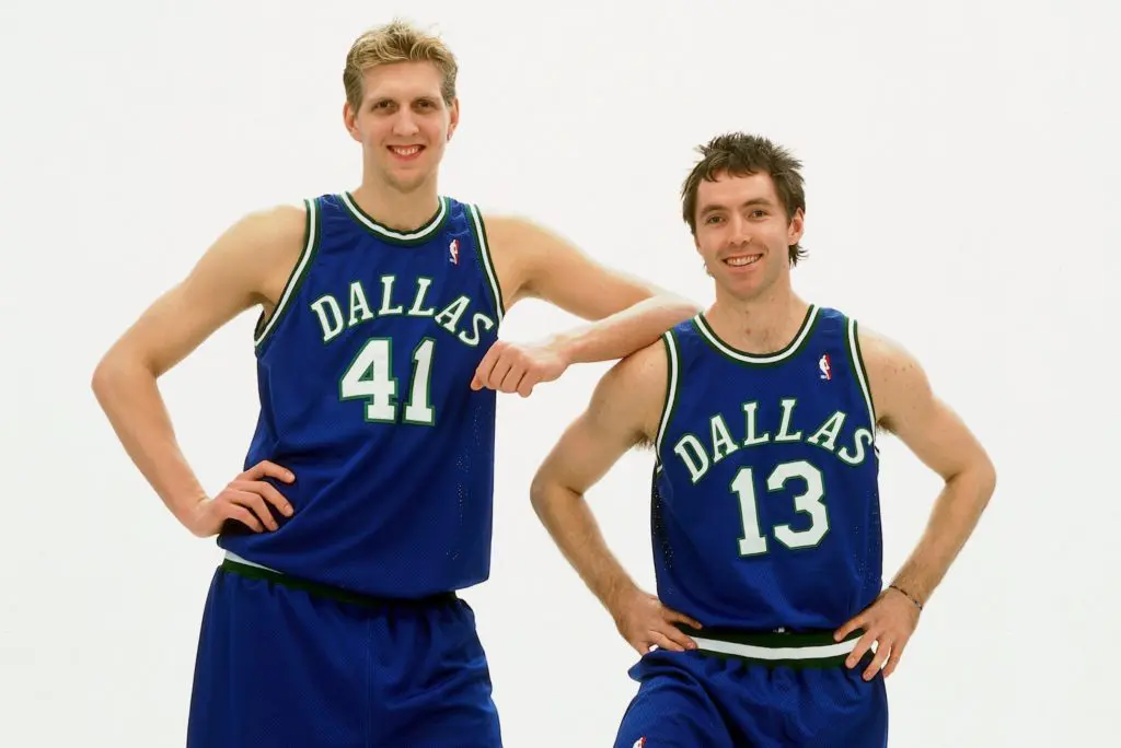 Nash and Nowitzki back in the day. Courtesy of Getty Images