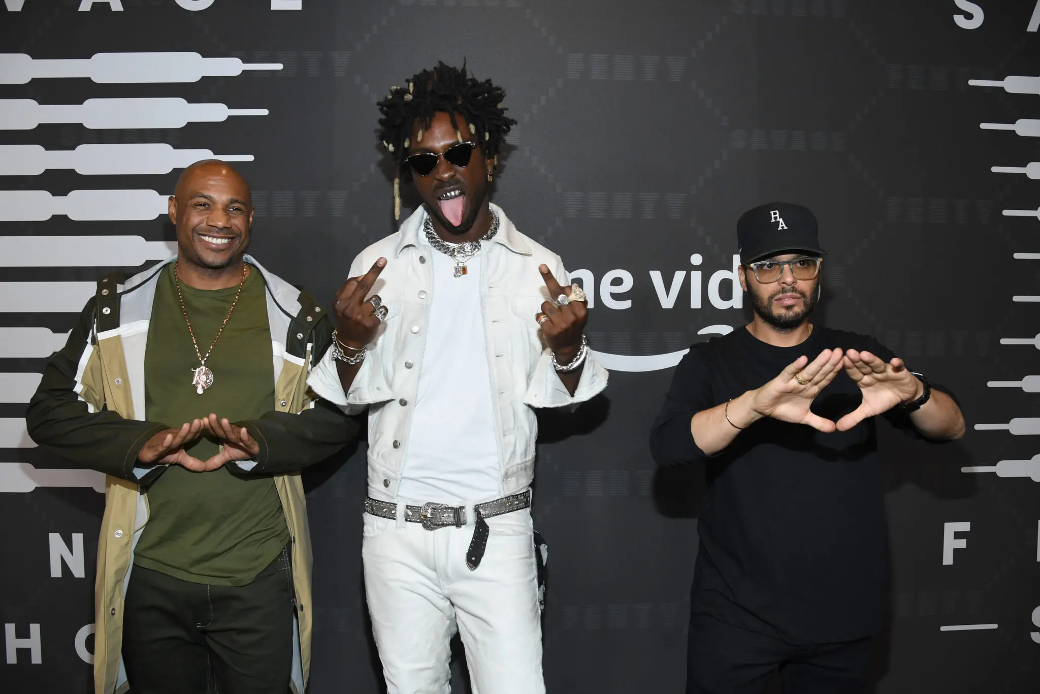 Kareem "Biggs" Burke, Saint Jhn, and Richie Akiva were among the large celebrity crowd at the Savage X Fenty Show. (Photo by Kevin Mazur/Getty Images for Savage X Fenty Show Presented by Amazon Prime Video )