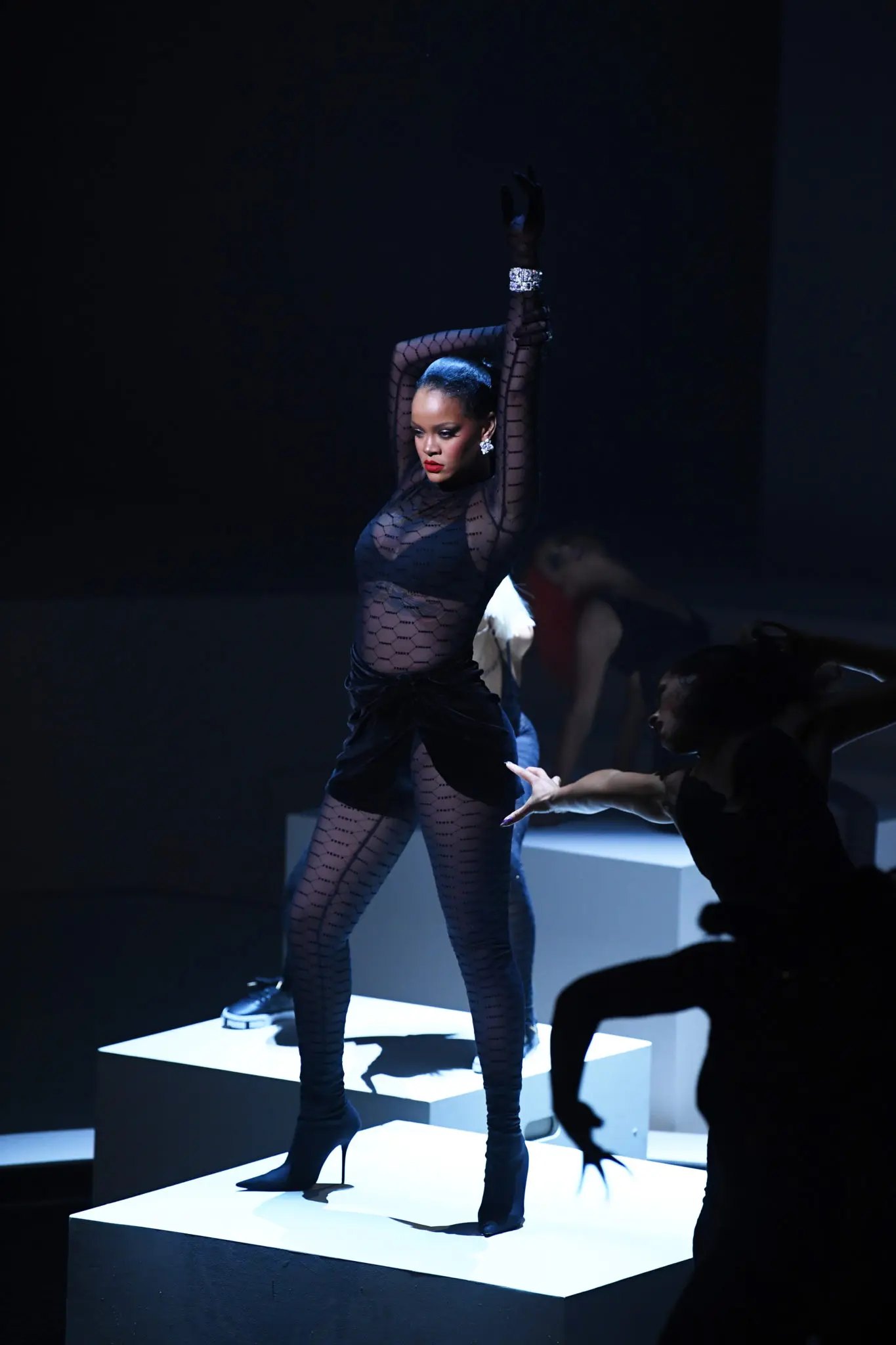 Rihanna performs onstage during the Savage X Fenty Show. (Photo by Dimitrios Kambouris/Getty Images for Savage X Fenty Show Presented by Amazon Prime Video )