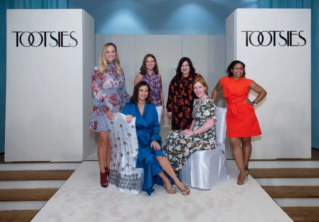 The Junior League of Houston executive committee, standing from left, Rachel Regan, Julie Baughman, Amanda Hanks, Kalinda Campbell, seated, Jayne Johnston, Katie Grahmann (Photo by Emile C. Browne)
