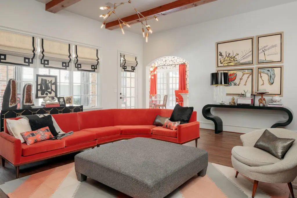 The living room is expansive. 