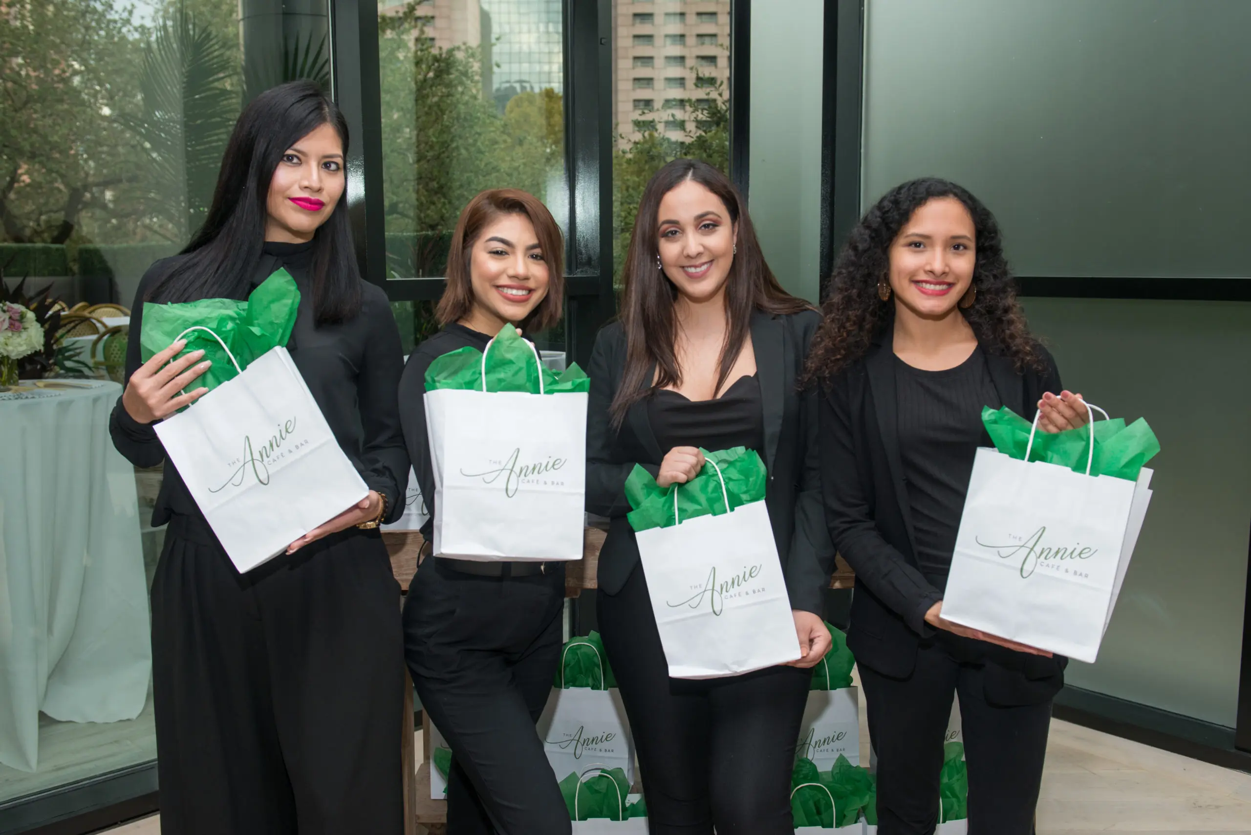 The Annie hostesses with swag bags. (Photo by Jacob Powers)