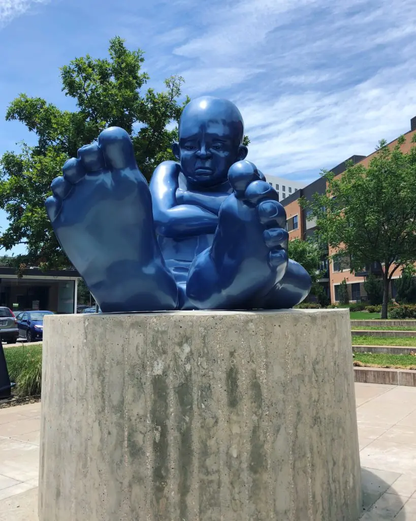 "Babyfoot" by Idan Zareski sits at the entrance of the Design District. Photo by Megan Ziots