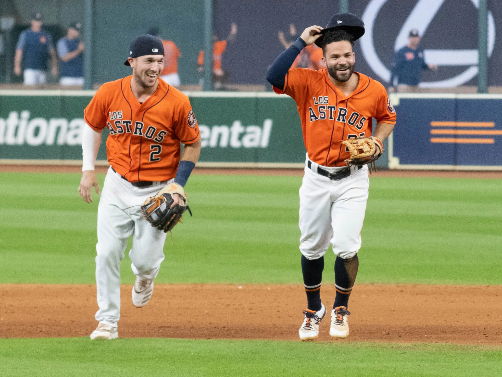 Houston Astros Alex Bregman and Jose Altuve are the heart of a historic run. (Photo by F. Carter Smith)