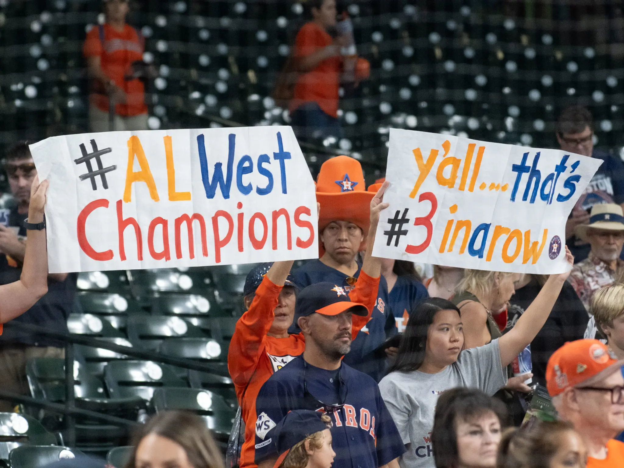 The Houston Astros clinched their third straight AL West division title with style. (Photo by F. Carter Smith)