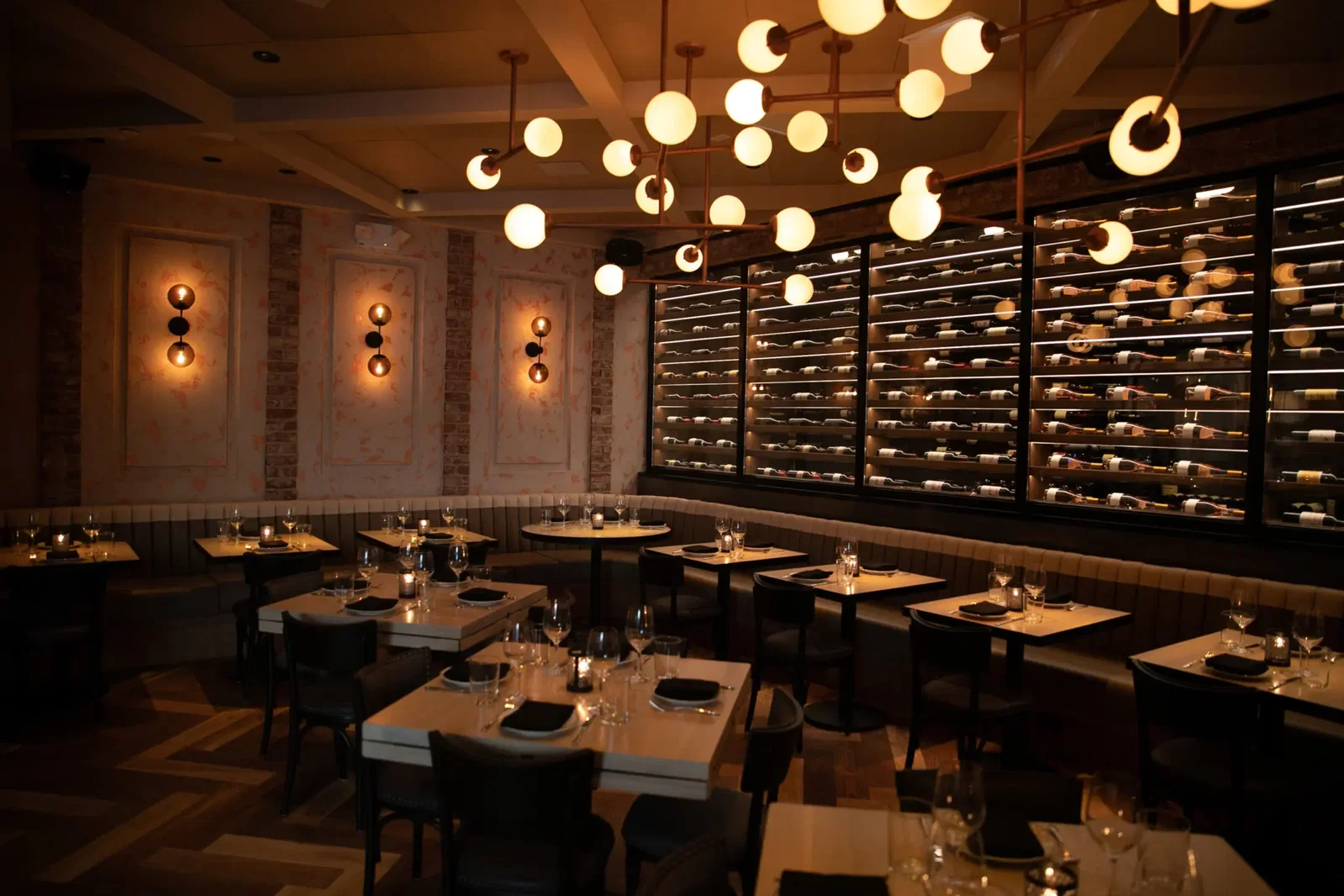 The main dining area of Tilman Fertittqa's Catch Steak restaurant in Manhattan.