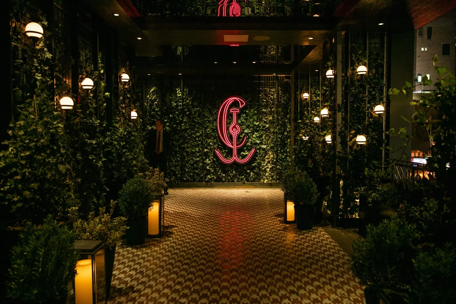 The signature entry hallway to Tilman Fertitta's Catch Steak restaurant in Manhattan. (Photo by Carl Timpone)