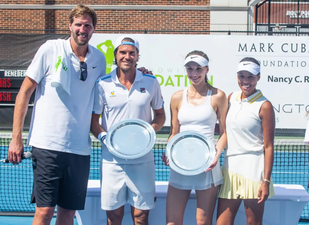 Dirk Nowitzki, champions Tommy Haas & Kseniya Stone, and Jessica Nowitzki. (Photo by Brandon Colston Photography)