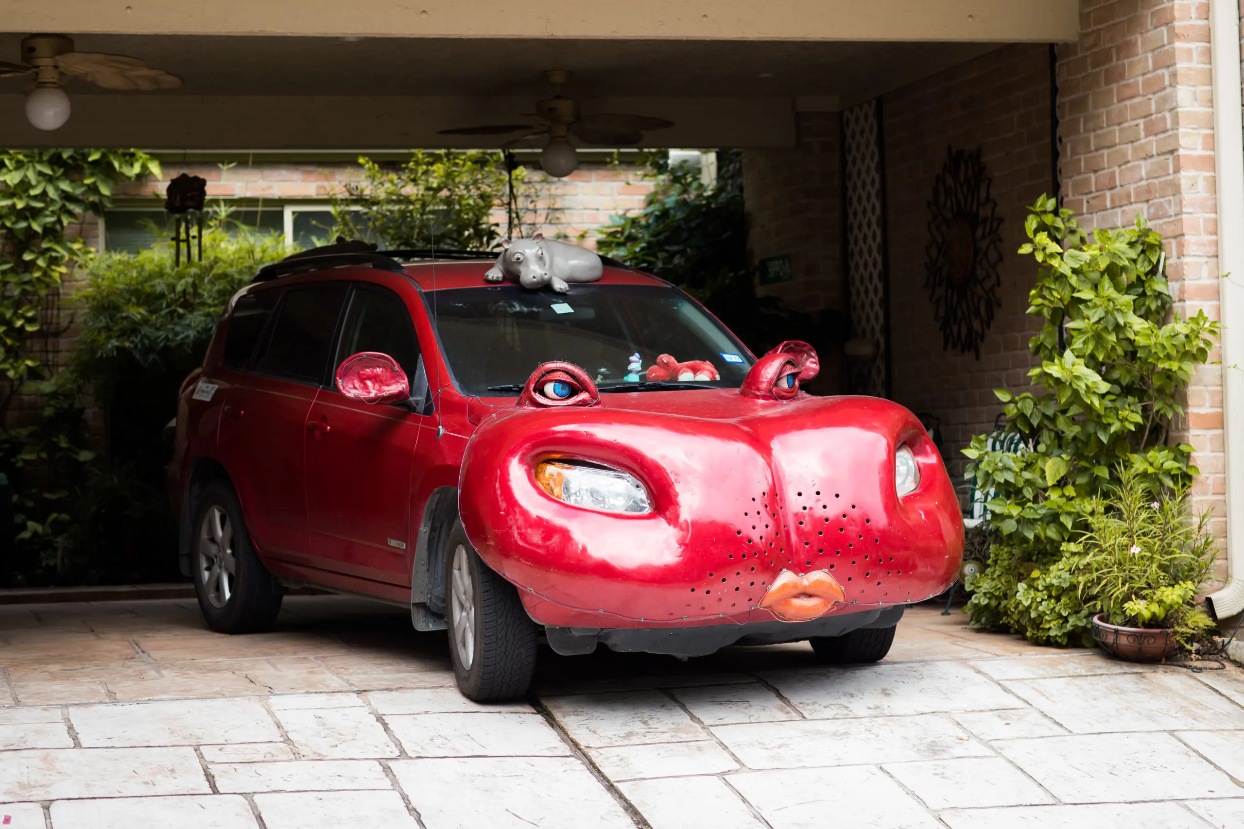 The Hippo House includes a hippo art car. 