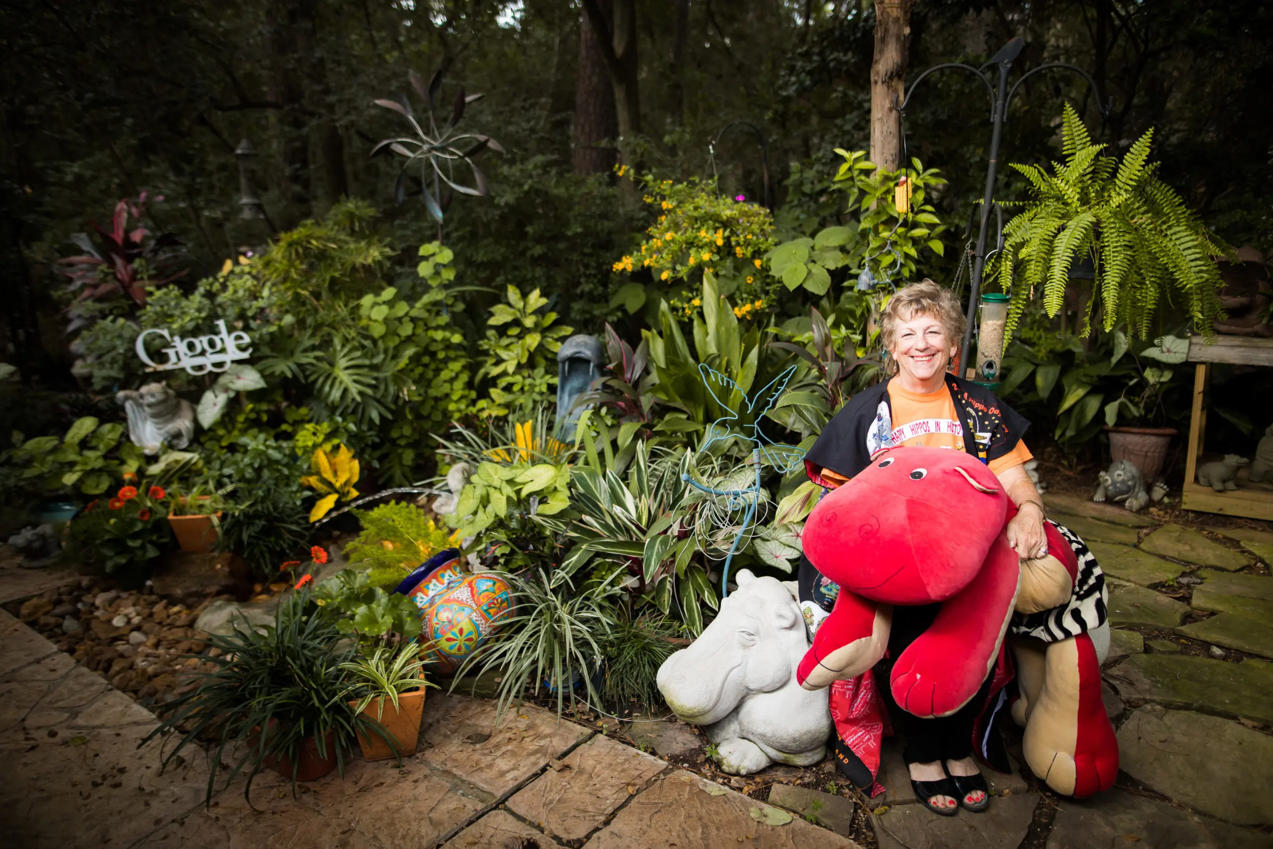 Sue has more than 2,000 pieces of hippo memorabilia in her 'Hipolotofus Home."